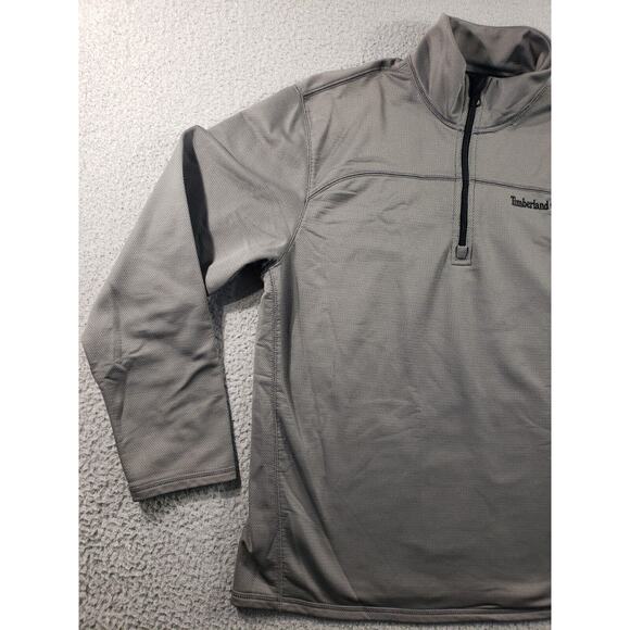 Timberland Jacket Men's Large Gray 1/4 Zip Pullover Stretch Casual Sweatshirt - Picture 2 of 11